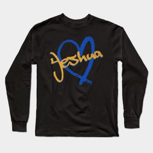 I Love Yeshua  Vintage 80's & 90' Blue and Dijon Long Sleeve T-Shirt